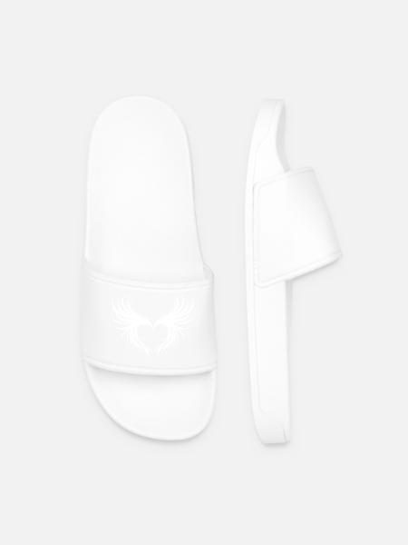 Heart Wing Angel - Men’s Pool Sliders - white