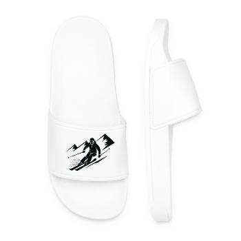 Skiers Ski Winter Winter Holiday Winter sports - Men’s Pool Sliders - white - Front