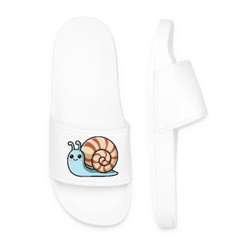 Cute Snail Kawaii - Men’s Pool Sliders - white - Front