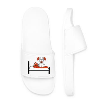 Dog Bed Cat Two Friends Team Kitten 2 Crew - Men’s Pool Sliders - white - Front