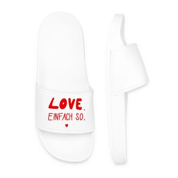 Amour. Comme ça. Saint-Valentin, Mariage, Amour - Claquettes Homme - blanc - Devant
