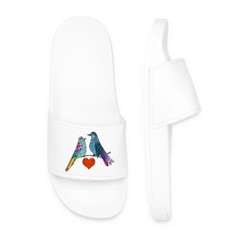 Colorful birds - Men’s Pool Sliders - white - Front