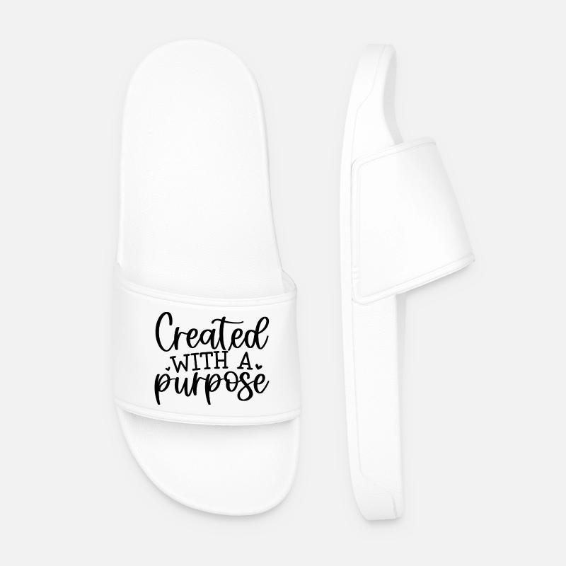 created with a purpose - Männer Badelatschen - Weiß