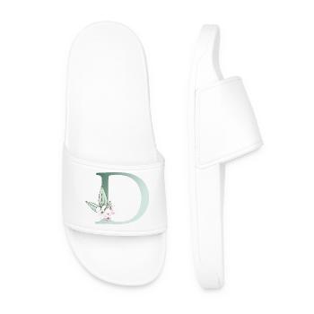 D Monogram, Floral, Personnalisable - Claquettes Homme - blanc - Devant