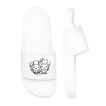 Bunny Bird Chick Doctor Seringue Équipe 2 Amis Équipage - Claquettes Homme - blanc - Devant