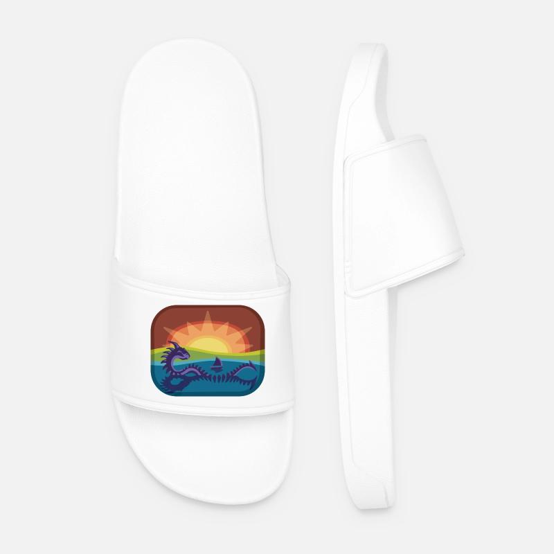 Loch Monster in Regenbogenlandschaft - Männer Badelatschen - Weiß