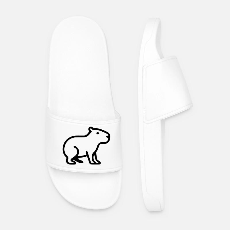 Capybara Minimalistisch Logo - Männer Badelatschen - Weiß