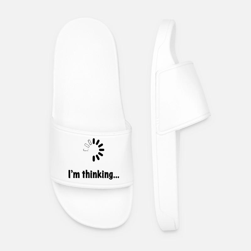 I'm thinking. - Men’s Pool Sliders - white