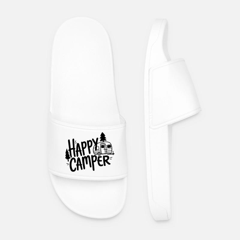 happy camper - Men’s Pool Sliders - white