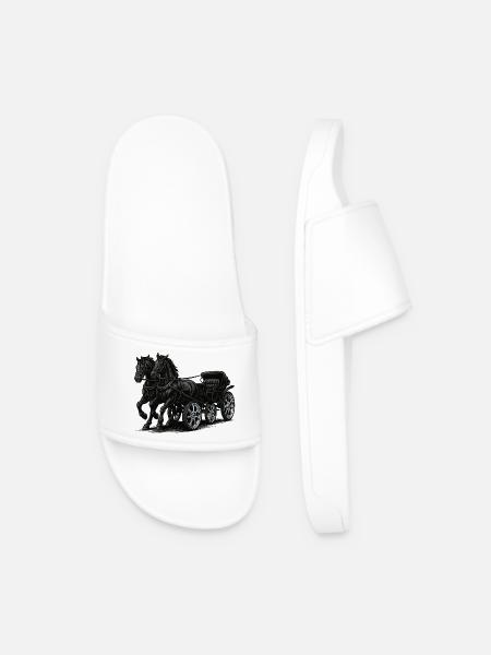 Carriage with modern chrome rims - Men’s Pool Sliders - white