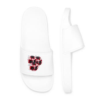 "Timeless elegance - hand-painted by Martina Eßer - Men’s Pool Sliders - white - Front