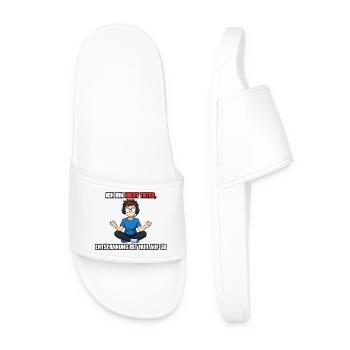 Non Tilted Gamer Saying Design - Men’s Pool Sliders - white - Front