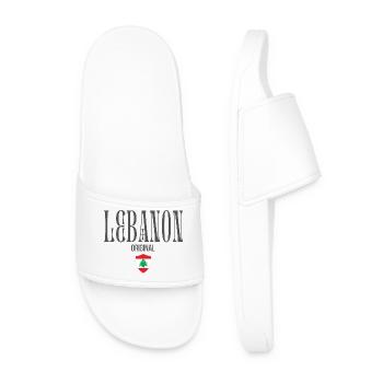 Lebanese pride, minimalist sleek design - Men’s Pool Sliders - white - Front