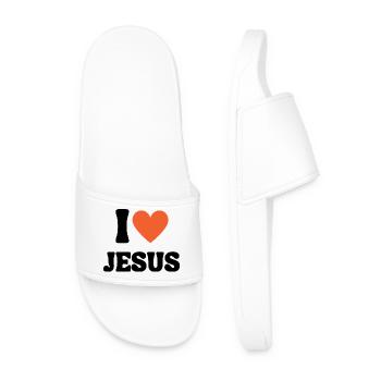 J'aime Jésus, j'aime le t-shirt chrétien, la foi - Claquettes Homme - blanc - Devant
