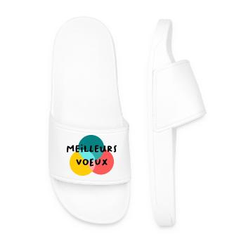 HAPPY NEW YEAR. NEW YEAR'S EVE. NEW YEAR - Men’s Pool Sliders - white - Front