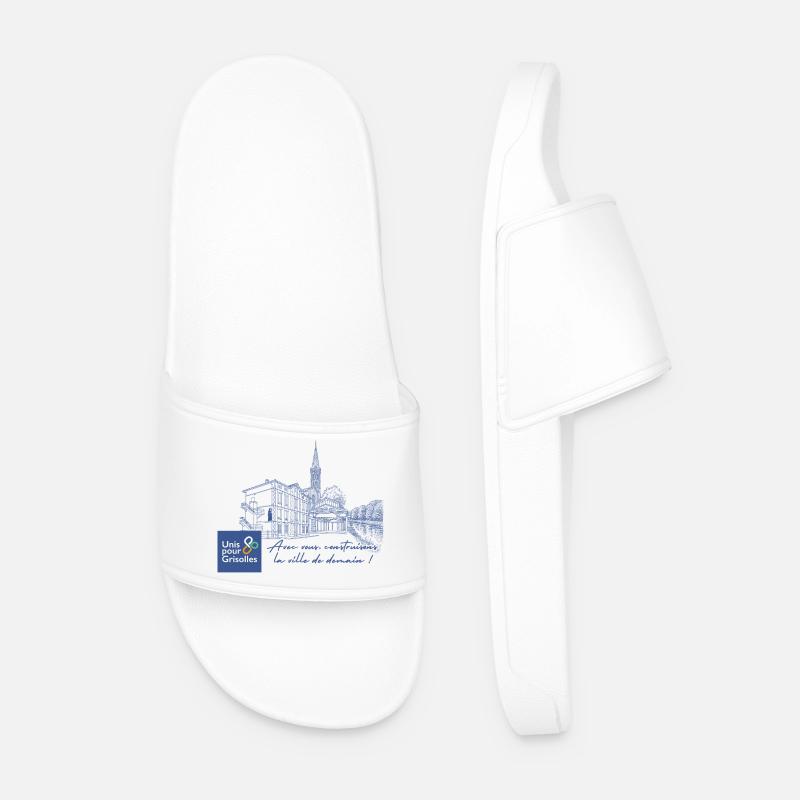 tshirt_unispourgrisolles - Männer Badelatschen - Weiß