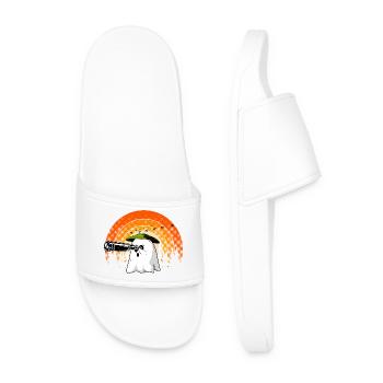 Bird Watcher Ghost Halloween Birder Lazy Costume - Claquettes Homme - blanc - Devant