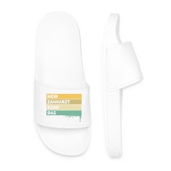 Gift for Dentist - Men’s Pool Sliders - white - Front