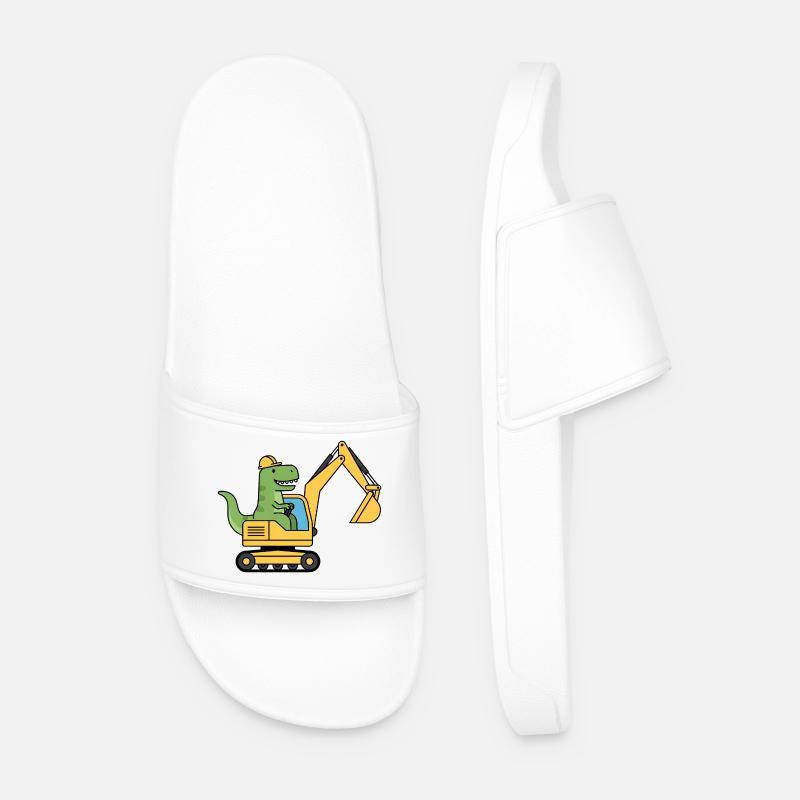 Dino Bagger Dinosaurier - Männer Badelatschen - Weiß