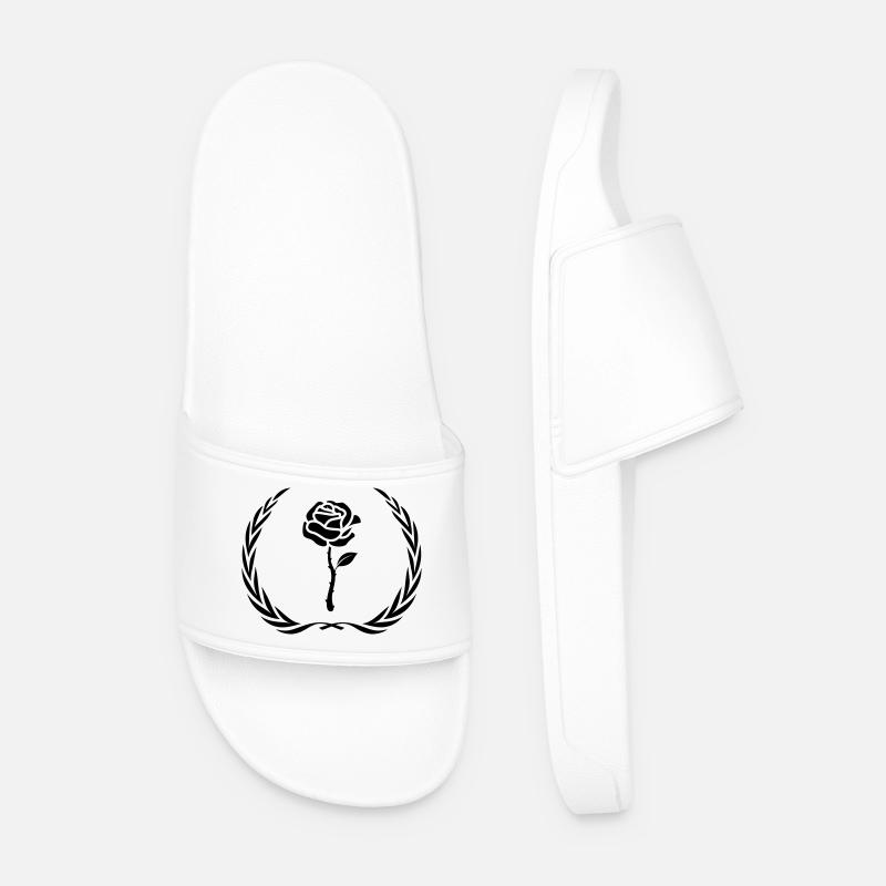 Rose Symbol Kranz - Männer Badelatschen - Weiß