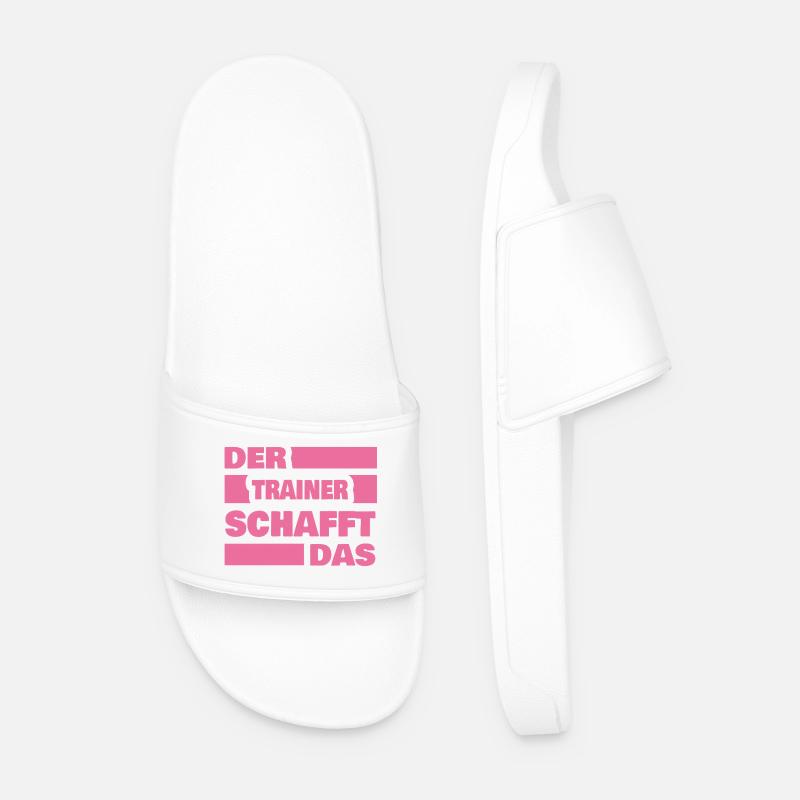 Geschenk für Trainer - Männer Badelatschen - Weiß