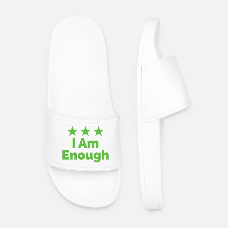 I Am Enough I'm Enough Statement - Men’s Pool Sliders - white