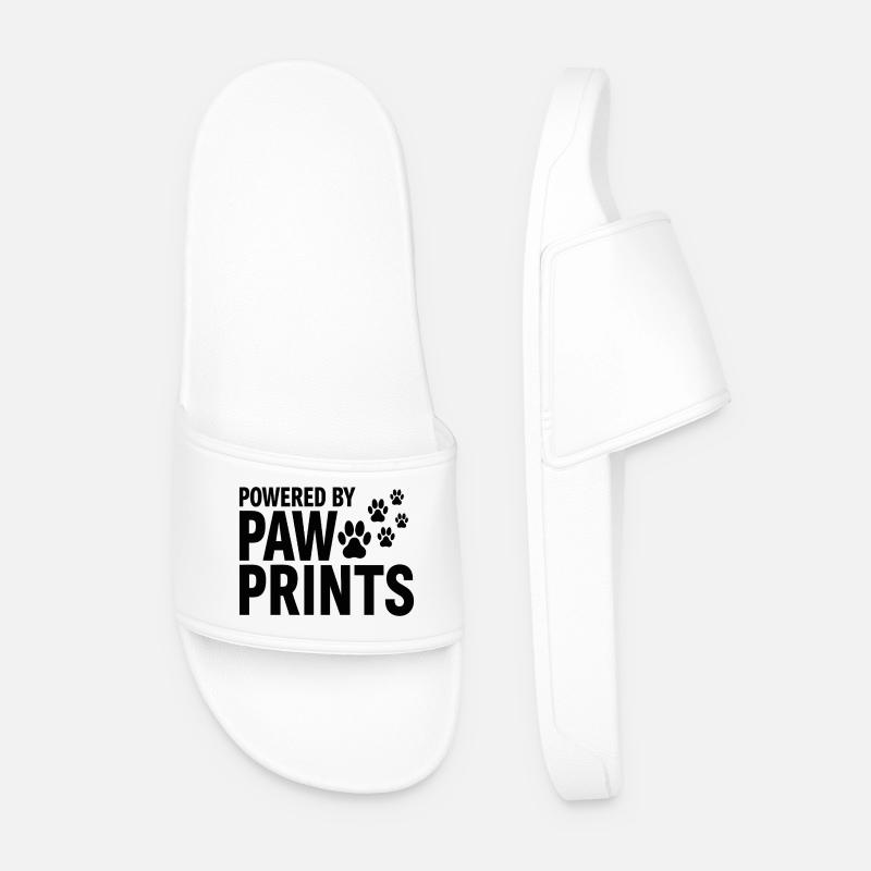 Powered By Paw Prints Hundeliebe Statement - Männer Badelatschen - Weiß