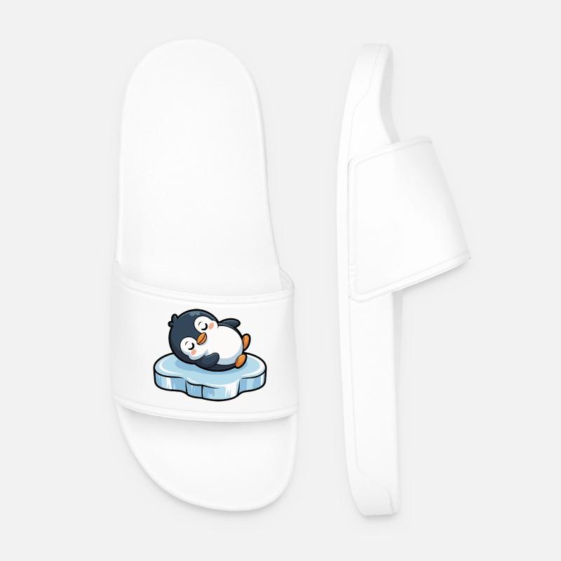 Schlafender Pinguin auf Eis - Men’s Pool Sliders - white