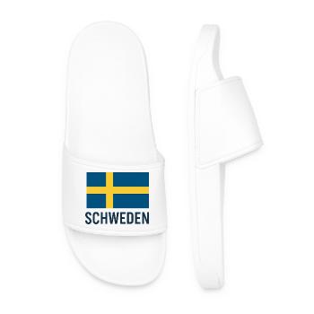 Drapeau suédois avec croix jaune - Claquettes Homme - blanc - Devant