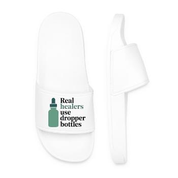 Homeopathy Real Healers Dropper Bottles Profession - Men’s Pool Sliders - white - Front