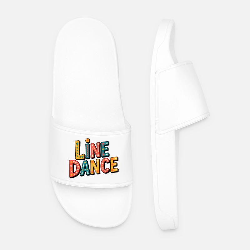 Line Dance Was - Männer Badelatschen - Weiß