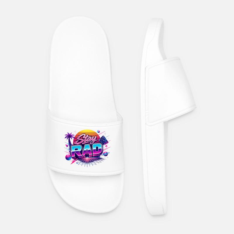 Stay RAD Neon Retro - Männer Badelatschen - Weiß
