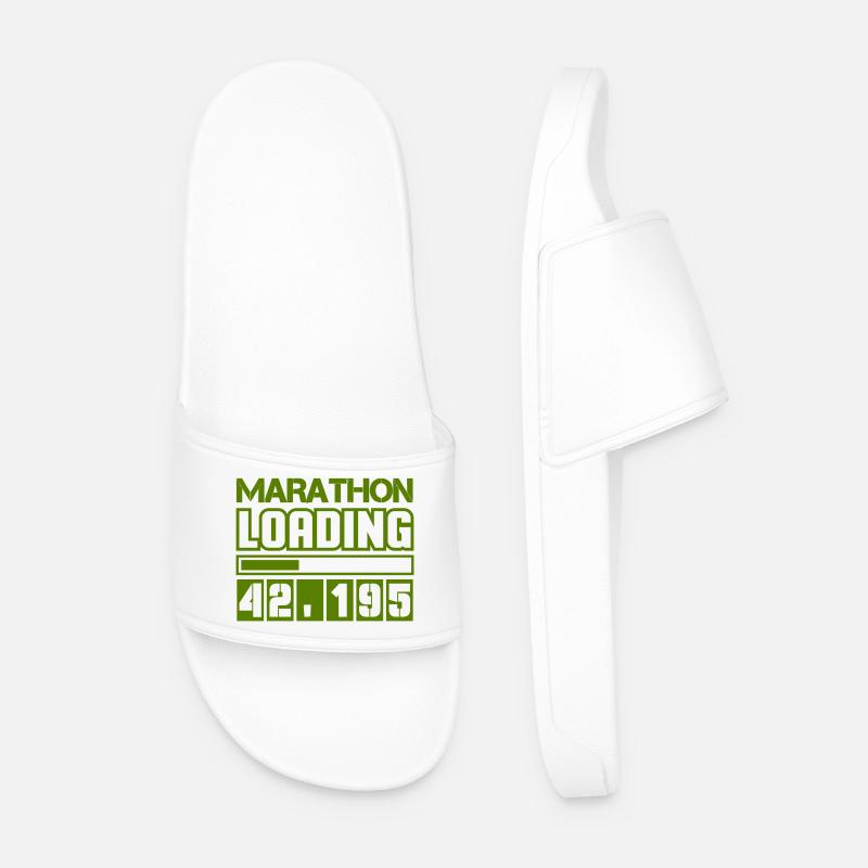 Marathon Loading 42,195 - Men’s Pool Sliders - white