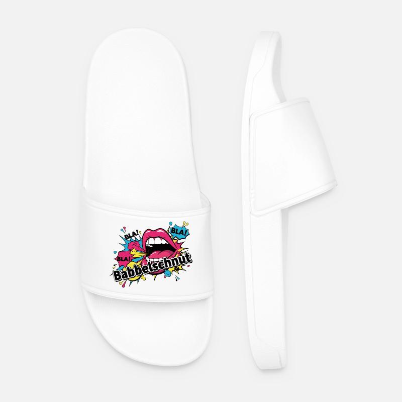 Babbelschnut - Baden proverb dialect - Men’s Pool Sliders - white
