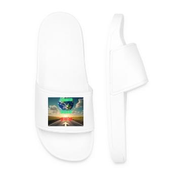 Only the journey you don't start is impossible - Men’s Pool Sliders - white - Front