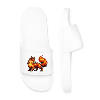 Fire Fox – Animal of Flames - Men’s Pool Sliders - white - Front