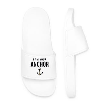 I am your Anchor Maritime Statement with Anchor - Men’s Pool Sliders - white - Front