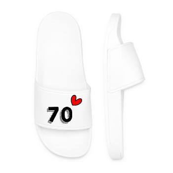 70. 70 YEARS. 70th ANNIVERSARY. 70 YEARS ANNIVERSARY. - Men’s Pool Sliders - white - Front