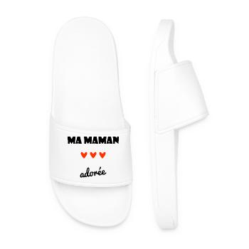 MAMA ADORED. MAMMA. MOTHER'S DAY. HAPPY BIRTHDAY - Men’s Pool Sliders - white - Front