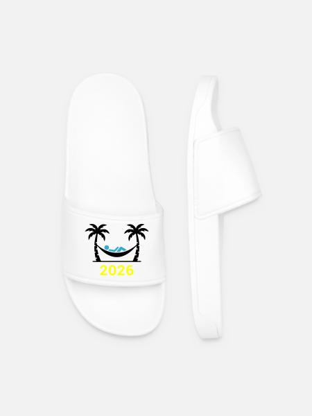 Hammock Palm Trees 2026 - Men’s Pool Sliders - white