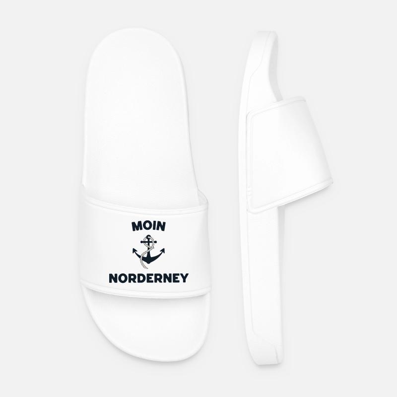 Moin Norderney – Maritime Anchor Design - Men’s Pool Sliders - white