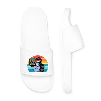 Retro Jungle Vibes for Music & Gorilla Fans - Men’s Pool Sliders - white - Front