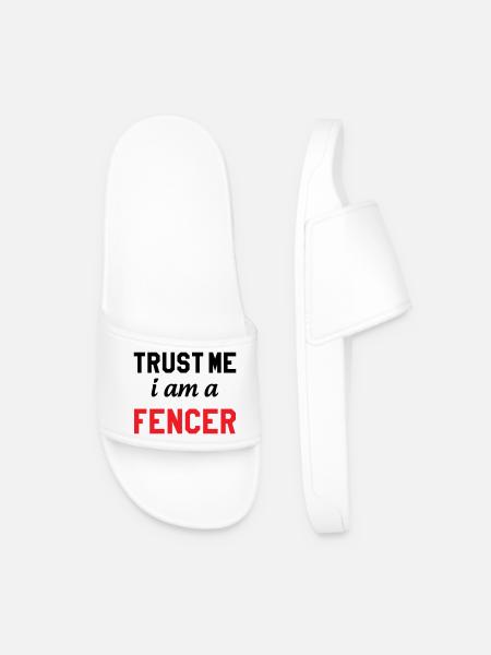 Trust me I'm a pro fencer - Men’s Pool Sliders - white
