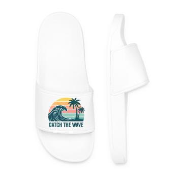 Surf Shirt Wellen Meer Retro Surfer Geschenk - Männer Badelatschen - Weiß - Vorne