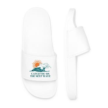Next Wave Solar Surf Slogan - Men’s Pool Sliders - white - Front