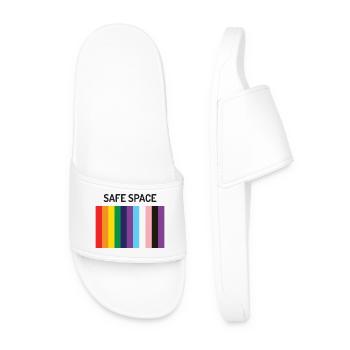 LBGTQIA+ Safe Space Pride Month Aufkleber - Männer Badelatschen - Weiß - Vorne