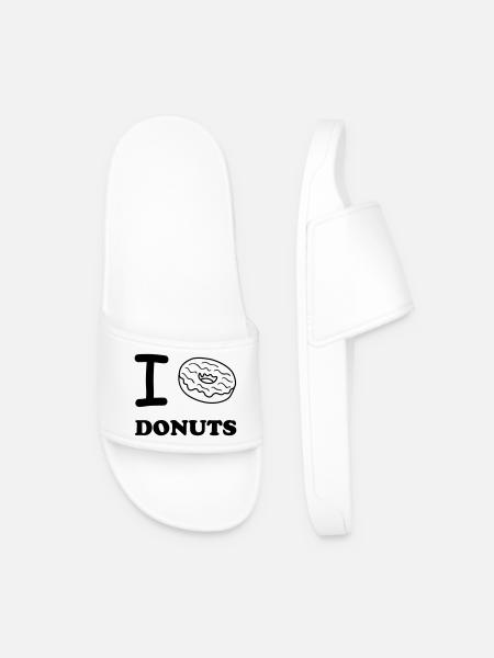 i love donuts - Men’s Pool Sliders - white