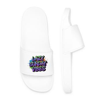 Lazy Sunday Vibes Graffiti - Men’s Pool Sliders - white - Front