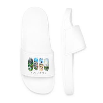New Jersey Travel Design – Garden State & Jersey S - Männer Badelatschen - Weiß - Vorne