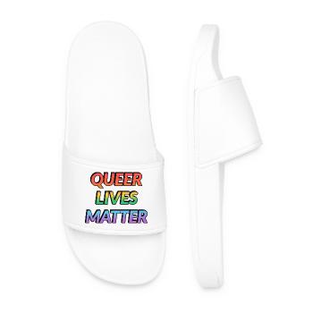 Arc-en-ciel Queer Lives Matter - Claquettes Homme - blanc - Devant